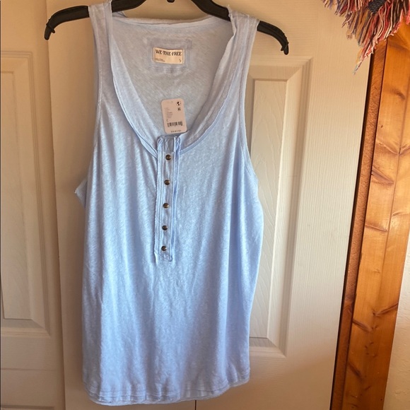 Free People NWT Love Language Oversized Sleeveless Linen & Cotton Tank small - Picture 4 of 13